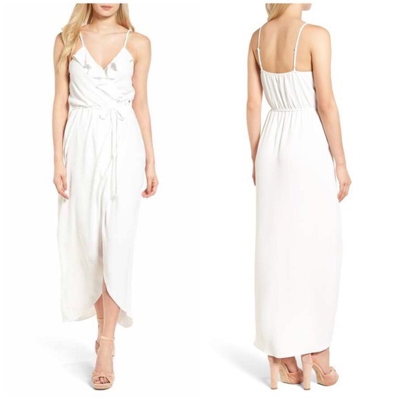 Everly Everly Ruffle Wrap Maxi Dress In Off-White Size S - Picture 1 of 10